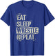 Funny Wrestling Eat Sleep Wrestle Repeat T-Shirt - T-Shirt | Royal