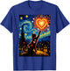 Romantic Cat Van Gogh Starry Night Valentine Art Lovers T-Shirt - T-Shirt | Royal