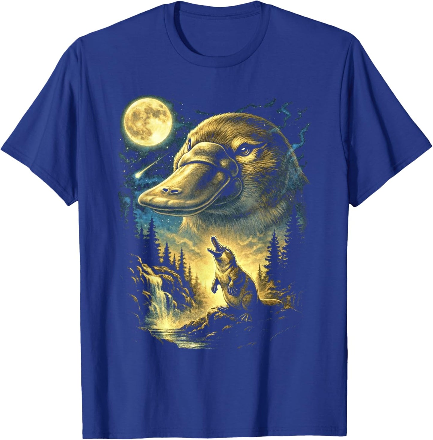 Platypus Howling to The Moon Meme Funny 90's Platypus T-Shirt - T-Shirt | Royal
