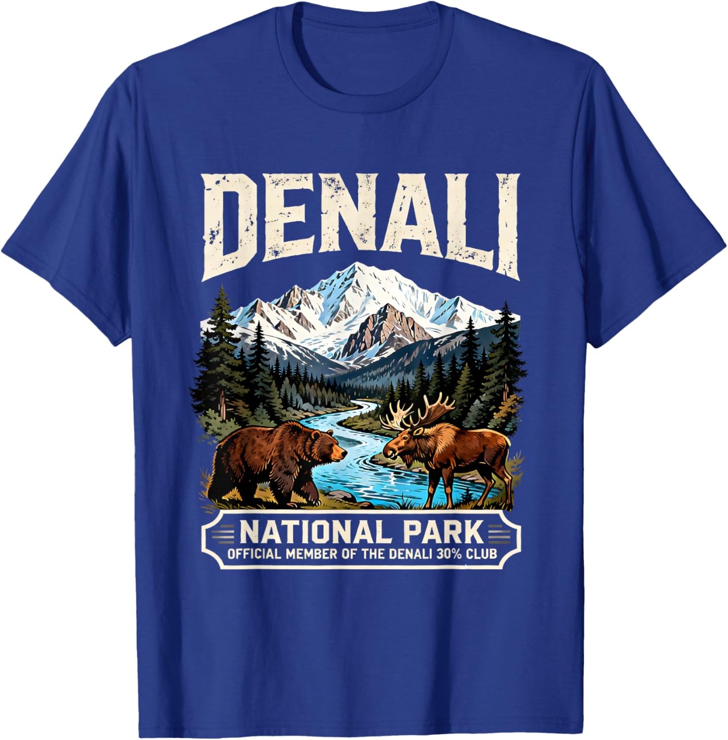 Denali National Park Bear Moose Wildlife Quote T-Shirt - T-Shirt | Royal