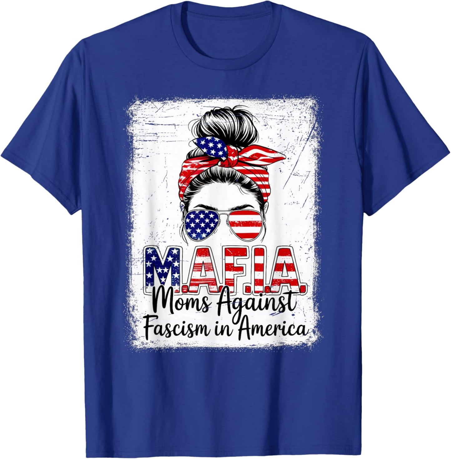 Moms Against Fascism in America Patriotic Graphic T-Shirt - T-Shirt | Royal