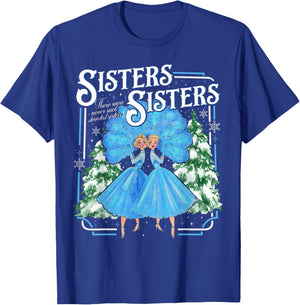 Sisters White Xmas Merry Christmas Snowflake Pajamas Holiday T-Shirt - T-Shirt | Royal