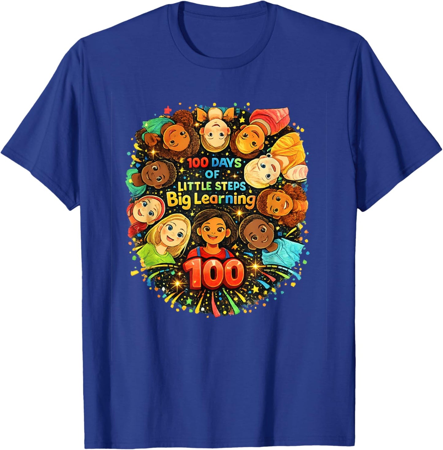 Awesome 100 Days of School | 100th Day of School Kids T-Shirt - T-Shirt | Royal