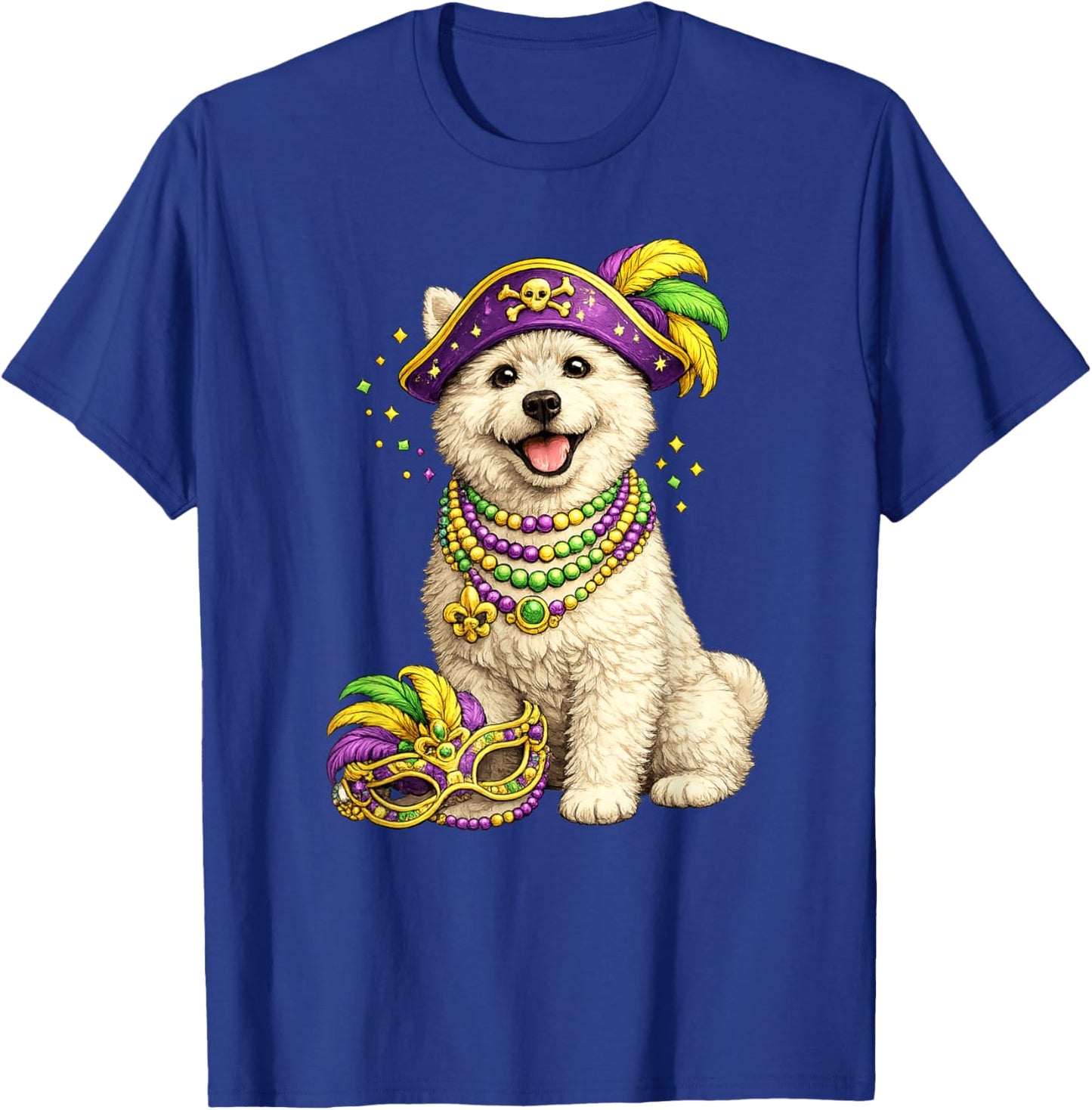 Cute Mardi Gras Themed West Highland Terrier, Westie Dog T-Shirt - T-Shirt | Royal