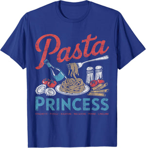 Pasta Princess Italian Noodle Foodie Lover Retro T-Shirt - T-Shirt | Royal