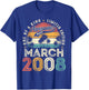 18 Years Old Men Awesome Since March 2008 18th Birthday Boys T-Shirt - T-Shirt | Royal