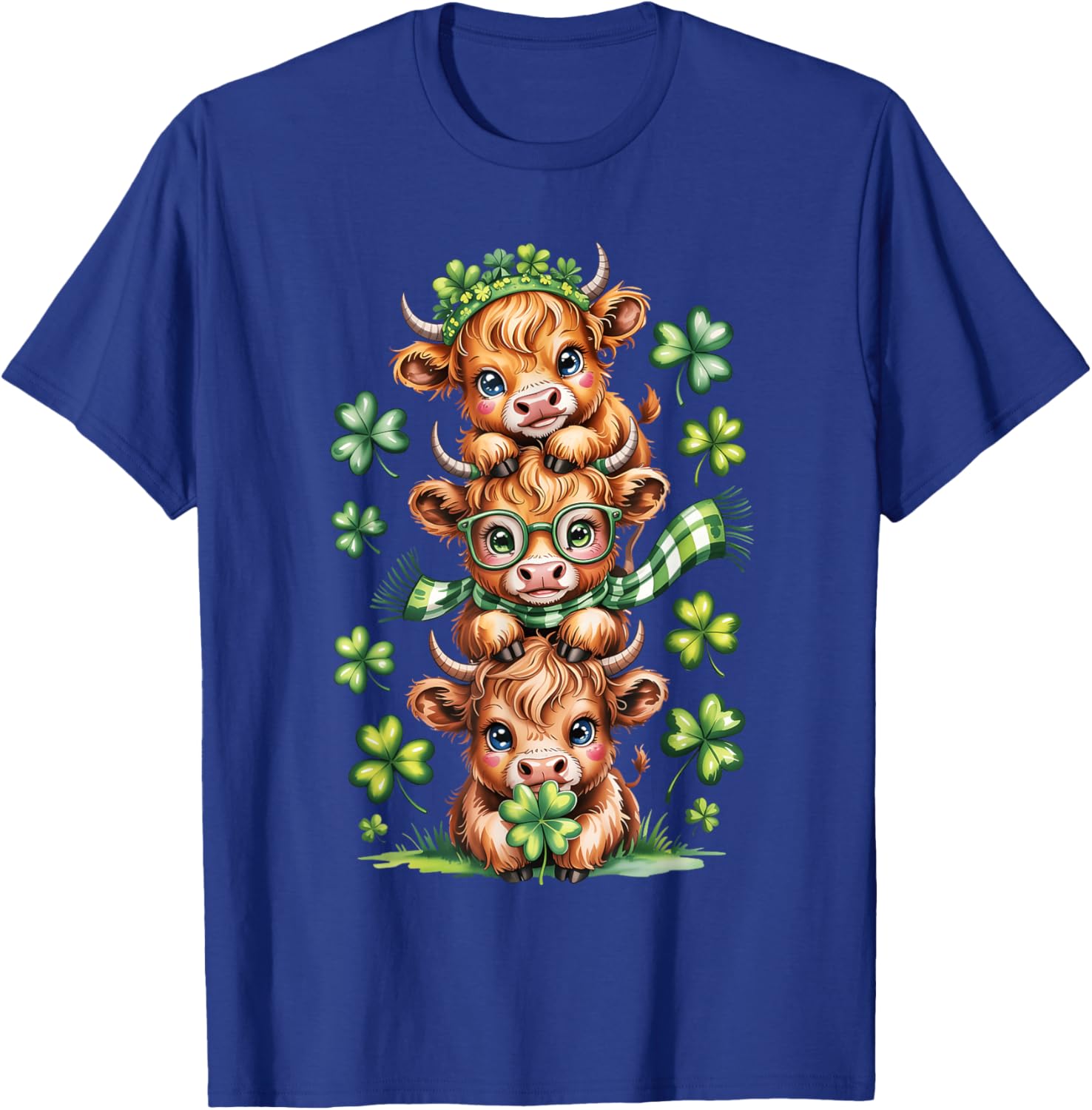 St. Patrick's Day Cute Lucky Heifer Cow Irish Boy Girl Kid T-Shirt - T-Shirt | Royal