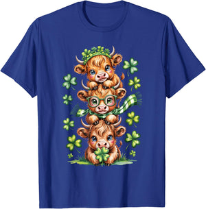 St. Patrick's Day Cute Lucky Heifer Cow Irish Boy Girl Kid T-Shirt - T-Shirt | Royal