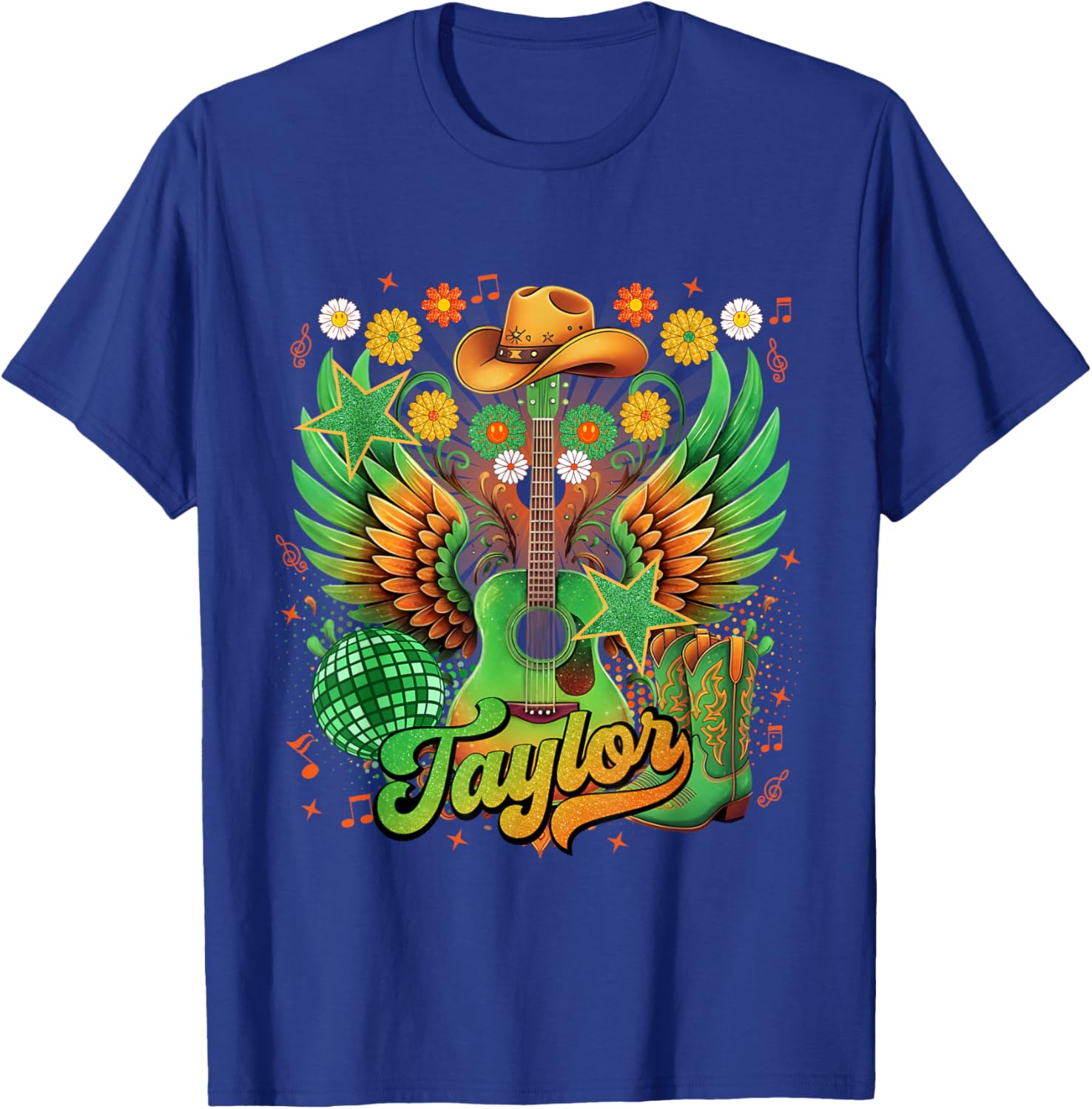 Girl Retro Taylor First Name Personalized Groovy 80's T-Shirt - T-Shirt | Royal