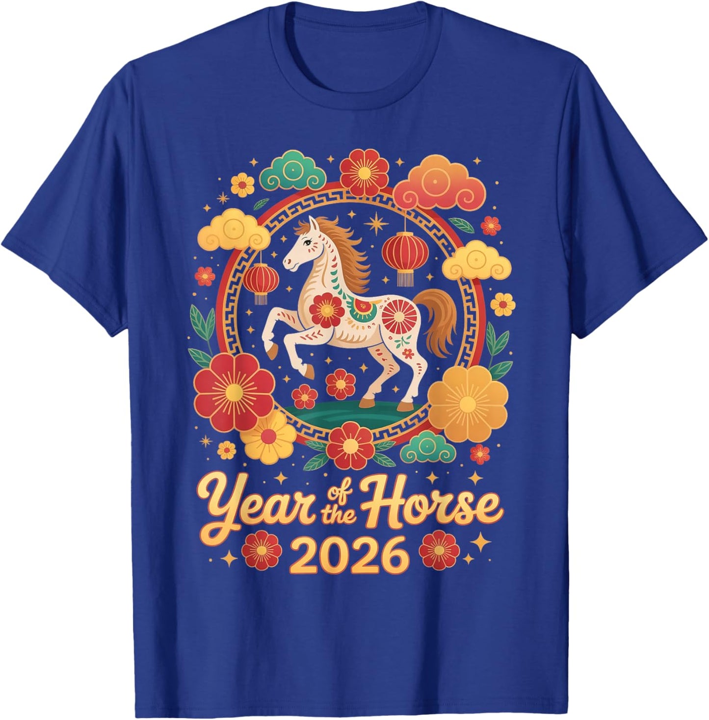 Year of The Horse 2026 Chinese New Year Men Women Kids T-Shirt - T-Shirt | Royal