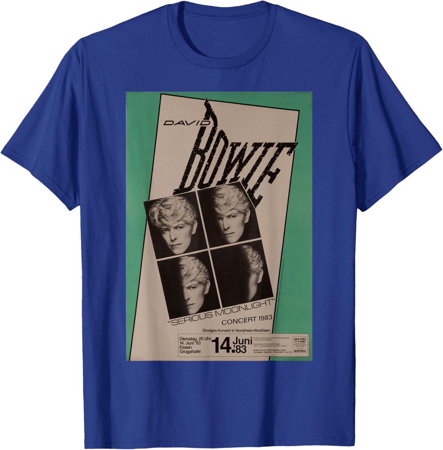 Official David Bowie Serious Moonlight Tour Essen Germany T-Shirt - T-Shirt | Royal