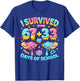 I Survived 67+33 Days of School 100 Days Teachers Kids Boys T-Shirt - T-Shirt | Royal