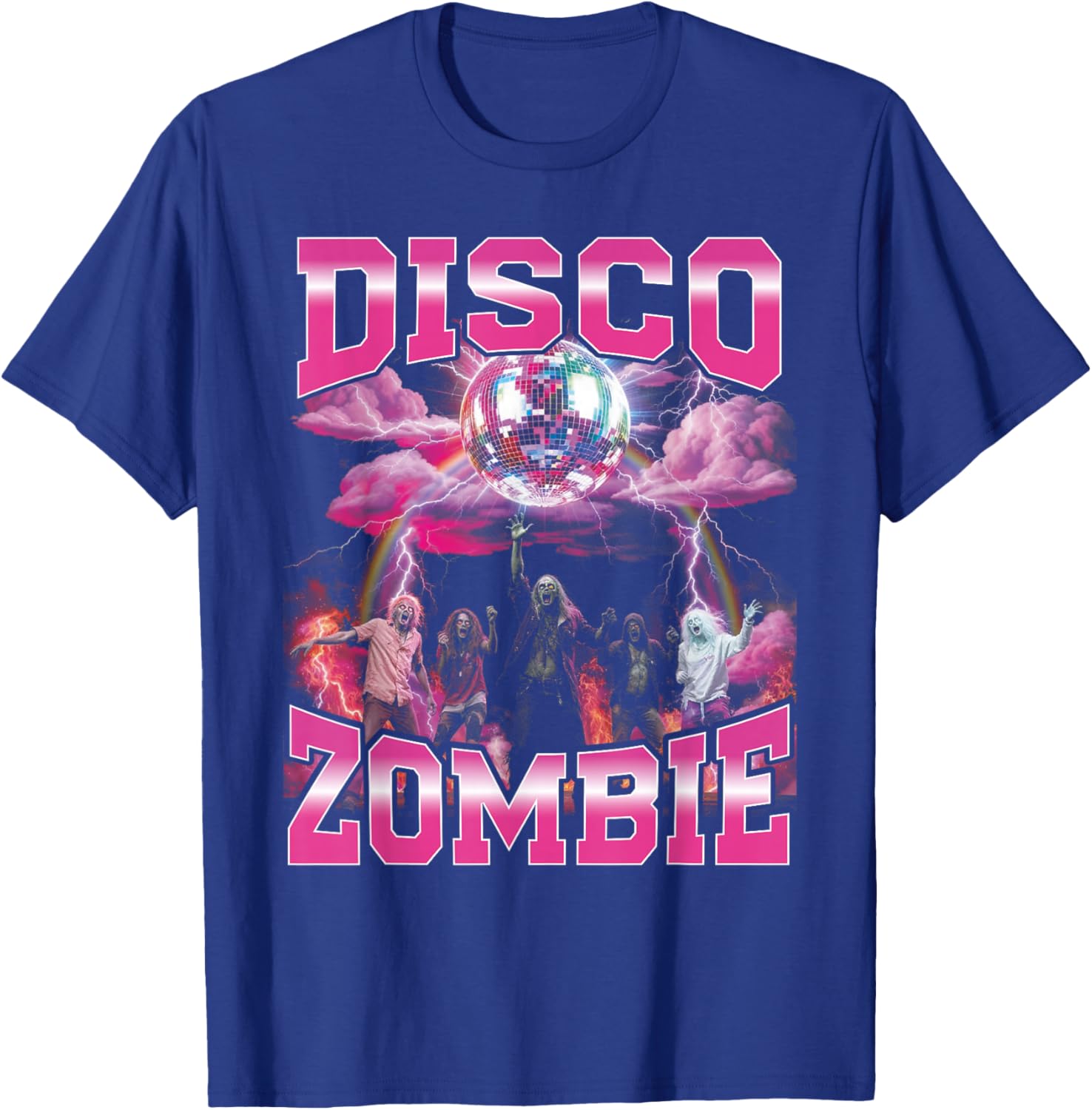 Disco Zombie Bootleg Funny 70s Party Bootleg Halloween T-Shirt - T-Shirt | Royal