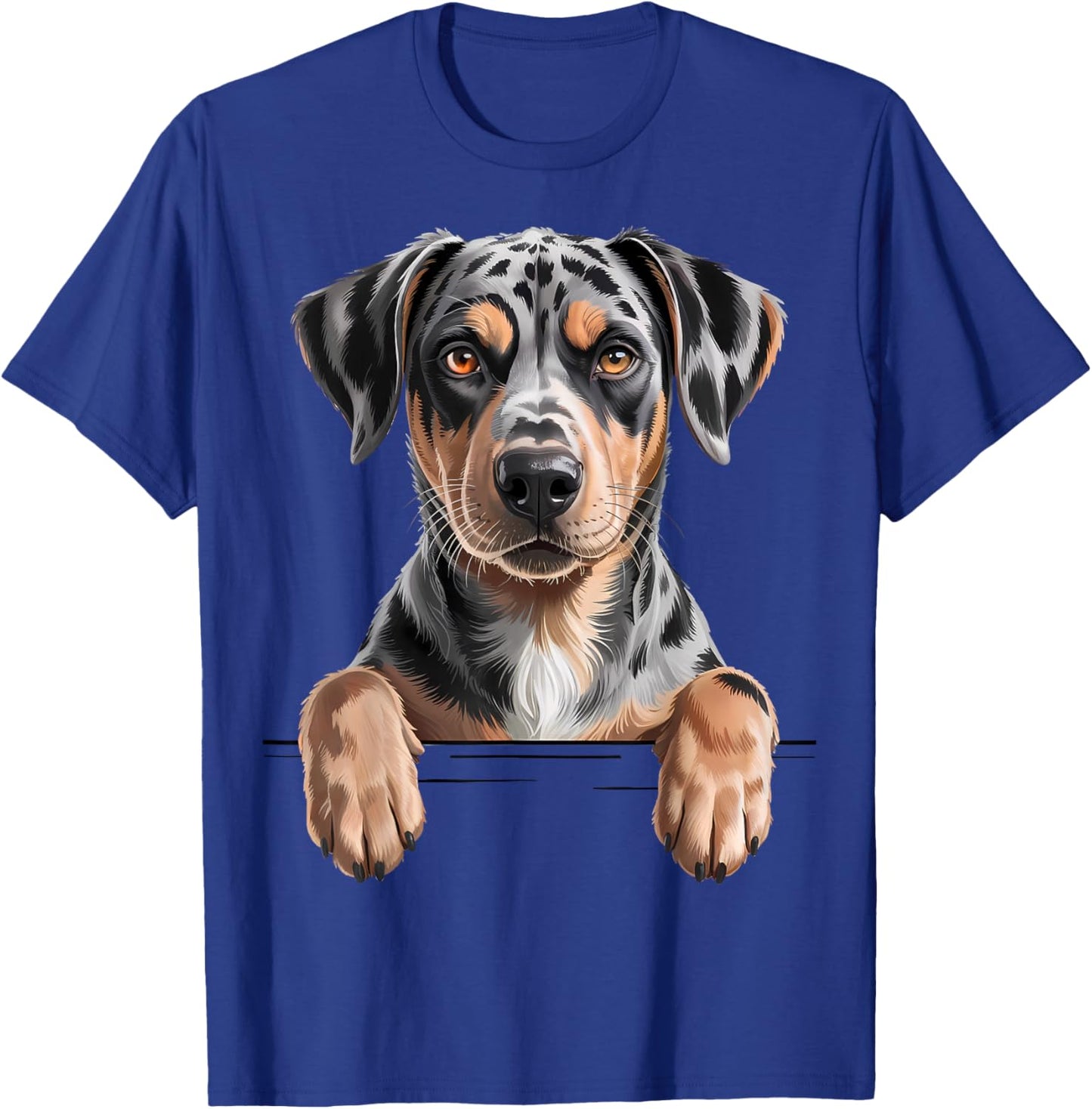 Catahoula Leopard Dog Cute Funny Peeking Puppy T-Shirt - T-Shirt | Royal