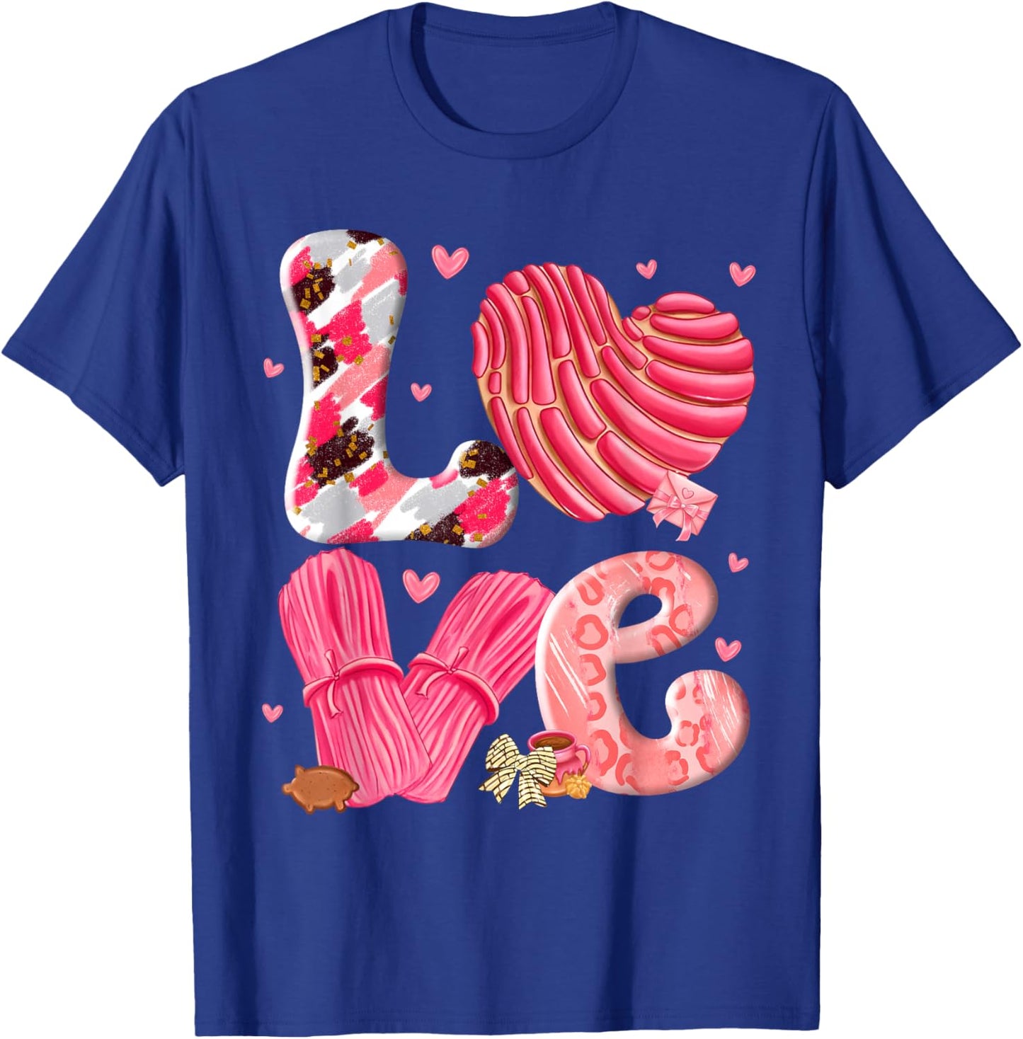 Concha Love Valentine's Day Mexican Sweet Pan Dulce Lover T-Shirt - T-Shirt | Royal