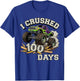 I Crushed 100 Days of School Boys Girls Truck 100th Day T-Shirt - T-Shirt | Royal