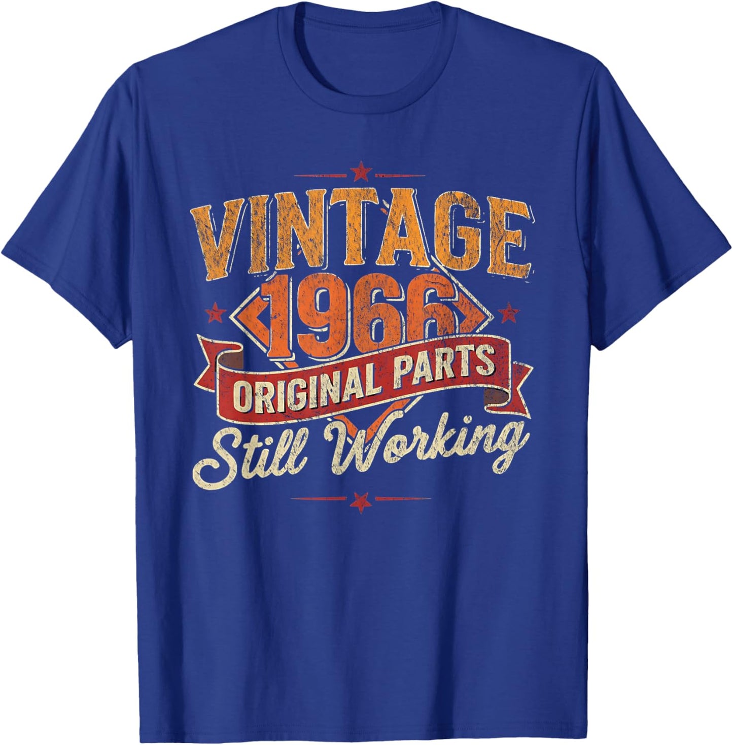 Vintage 1966 Original Parts Still Working Retro Birthday T-Shirt - T-Shirt | Royal