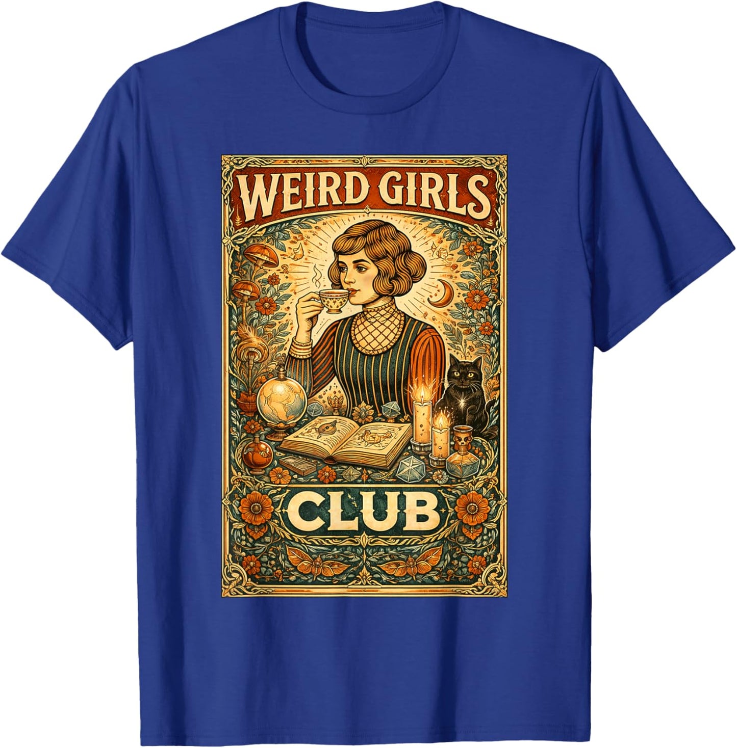 Weird Girls Club Vintage Feminist Gothic Art Introvert T-Shirt - T-Shirt | Royal