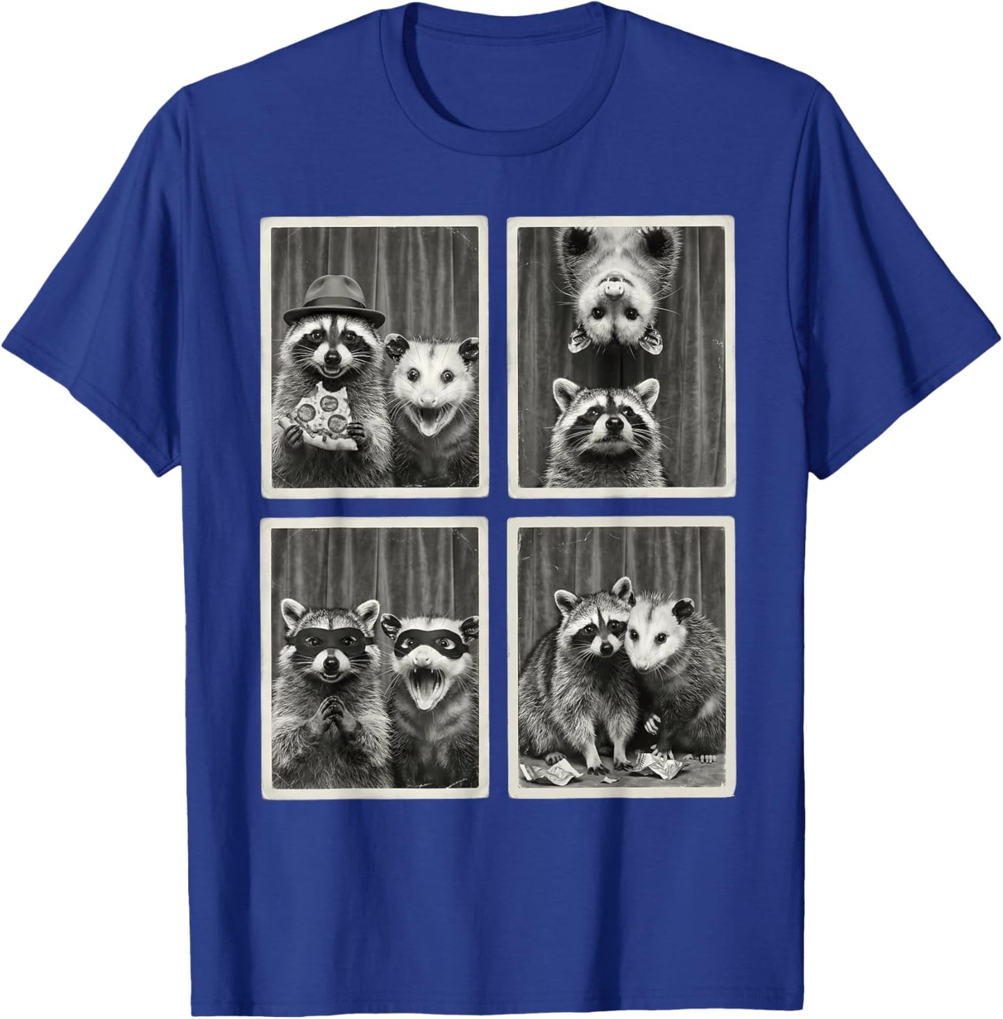Funny Raccoon Opossum Photobooth Selfie Photo Animal Lovers T-Shirt - T-Shirt | Royal