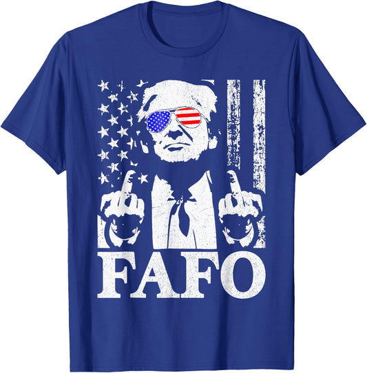 Funny Fafo Trump Fafo American USA T-Shirt - T-Shirt | Royal