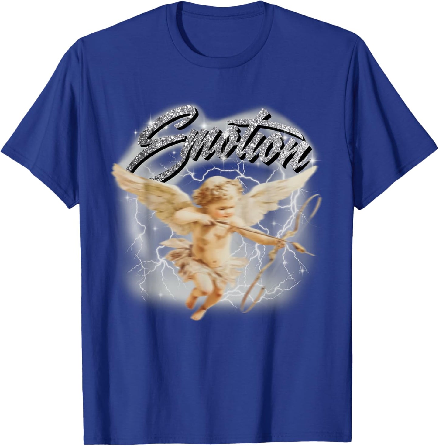 Emotion Cupid Angel Y2K Graphic Aesthetic Streetwear T-Shirt - T-Shirt | Royal