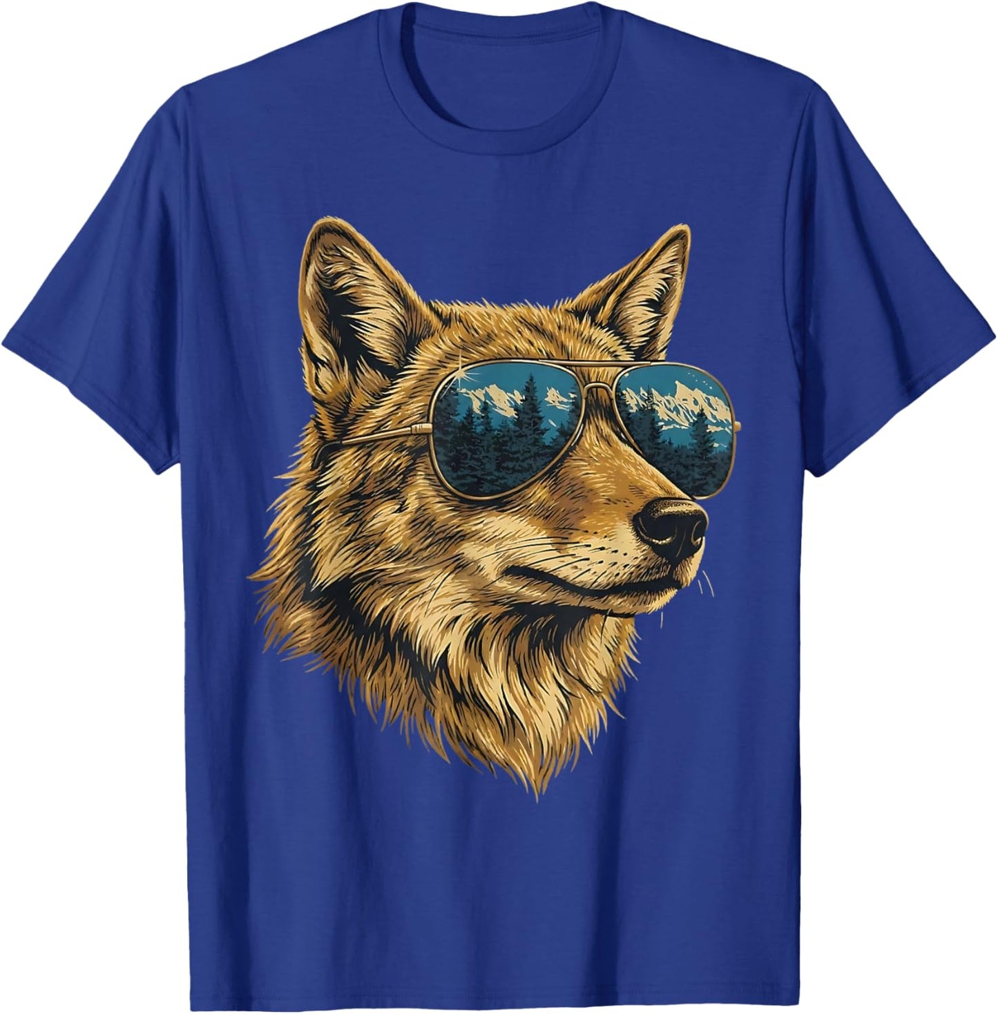 Cool Retro Coyote Sunglasses Wildlife Animal Boys Kids T-Shirt - T-Shirt | Royal