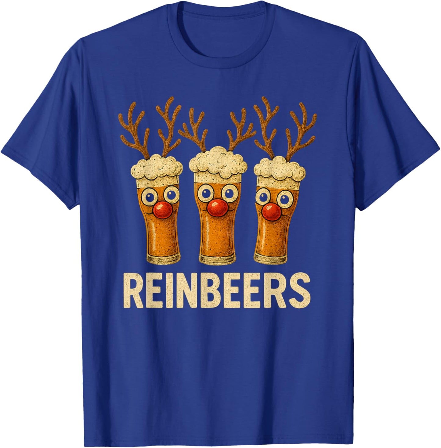 Reinbeers Funny Reindeer Beer Christmas Drinking Xmas T-Shirt - T-Shirt | Royal