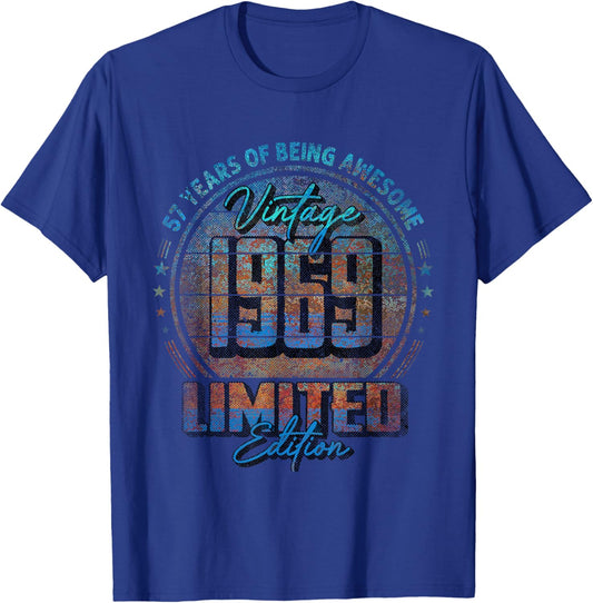 Vintage 1969 Limited Edition Shirt 57 Year Old 57th Birthday T-Shirt - T-Shirt | Royal