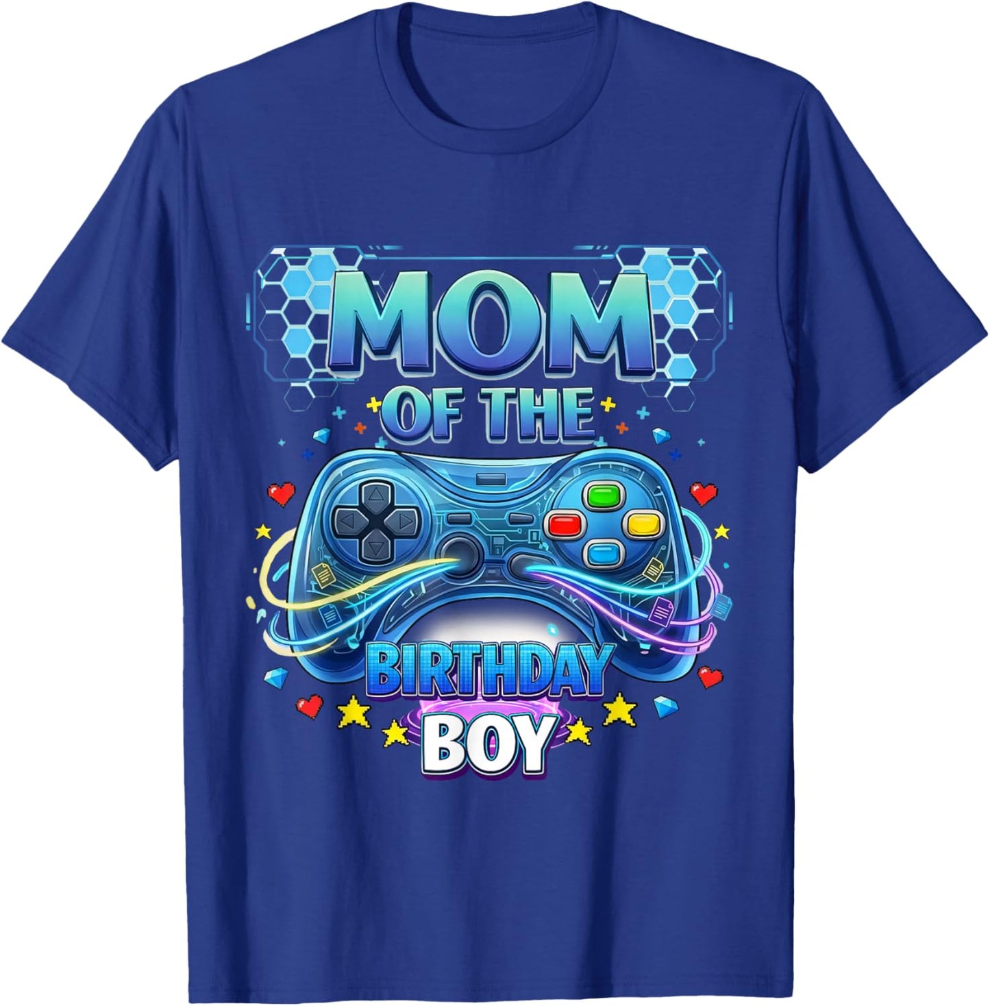 Mom of The Birthday Boy Matching Video Game Birthday Party T-Shirt - T-Shirt | Royal