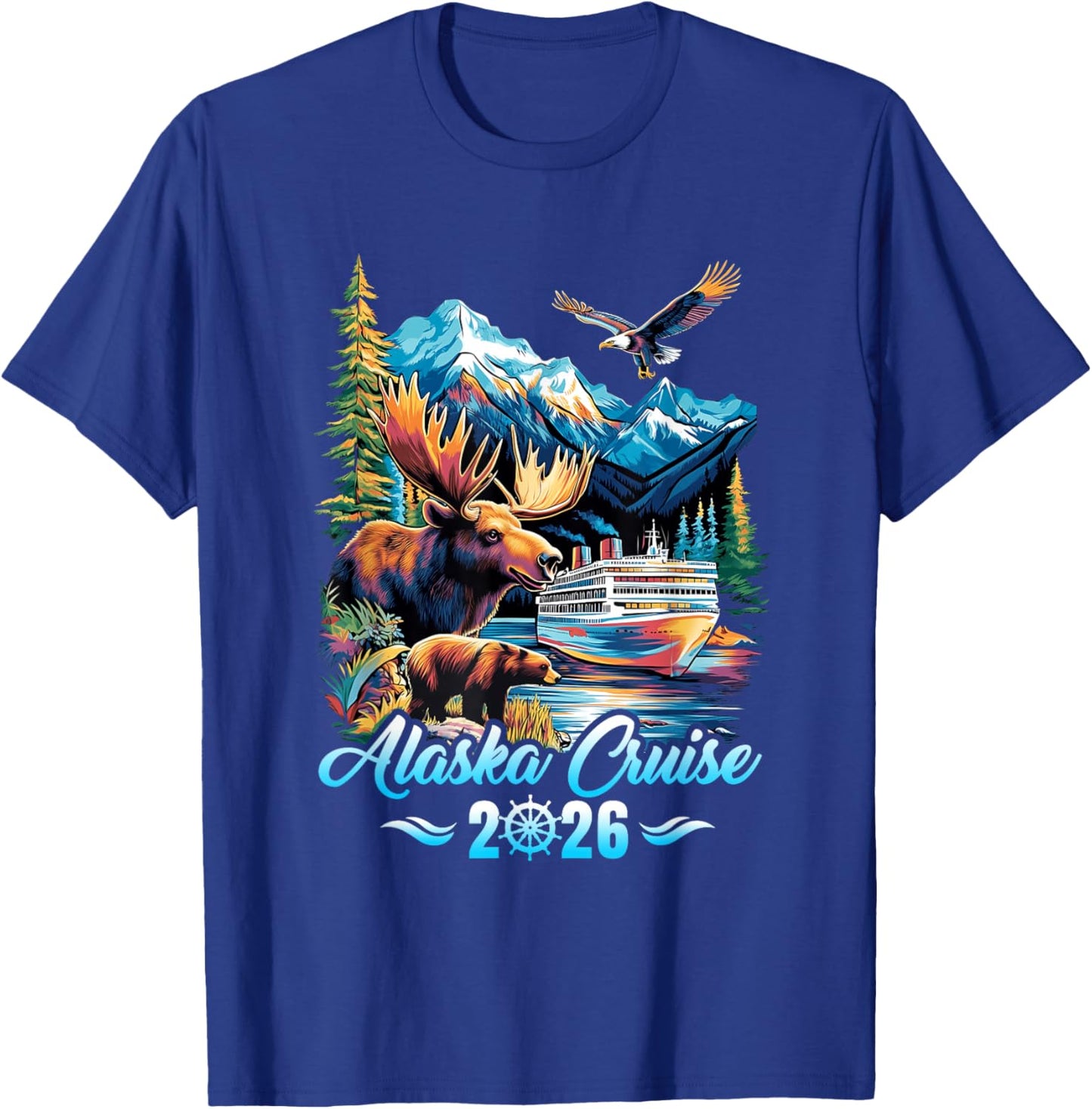 Alaska Cruise 2026 Matching Family Friends Group Alaskan T-Shirt - T-Shirt | Royal