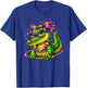 Cute Mardi Gras Alligator Gator Beads Mask Carnival Couples T-Shirt - T-Shirt | Royal