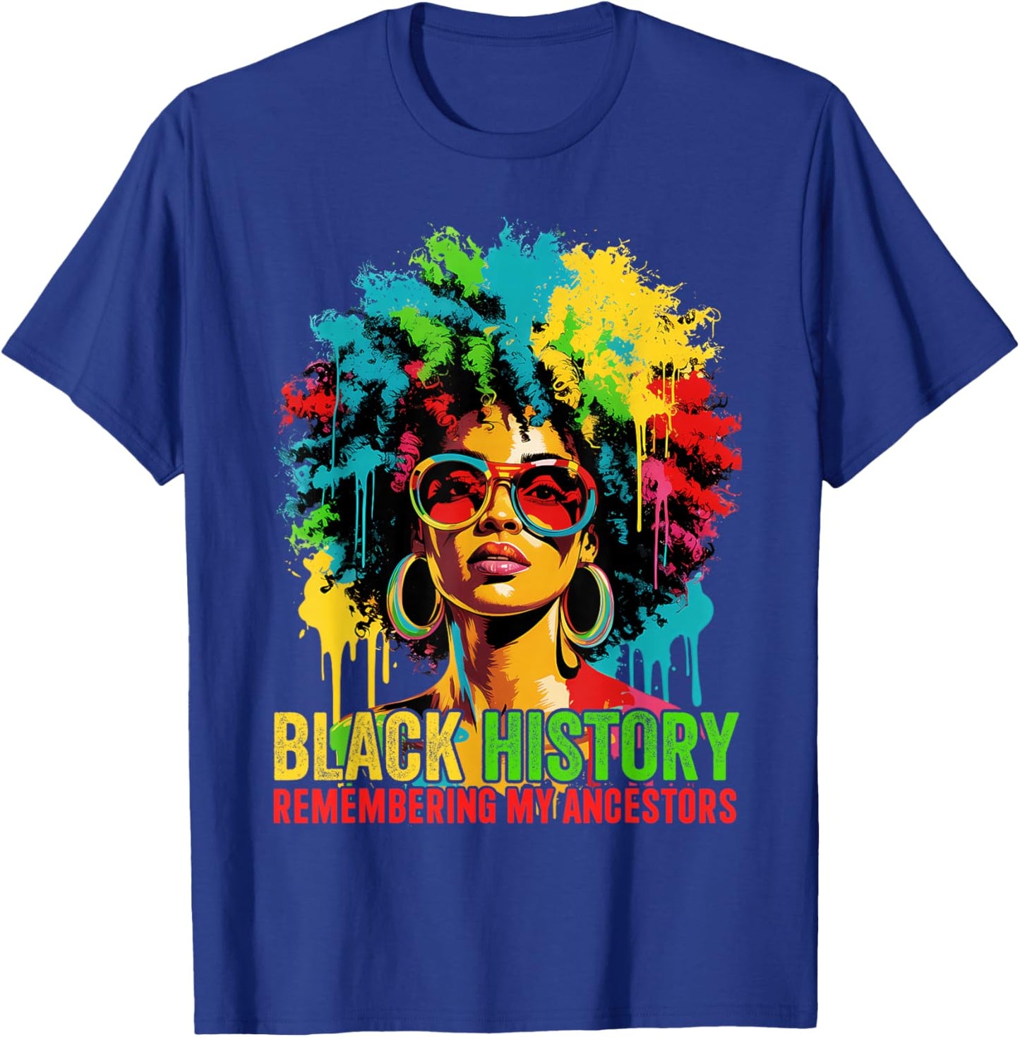 Black History Month Shirt Women Afro Black Women African T-Shirt - T-Shirt | Royal