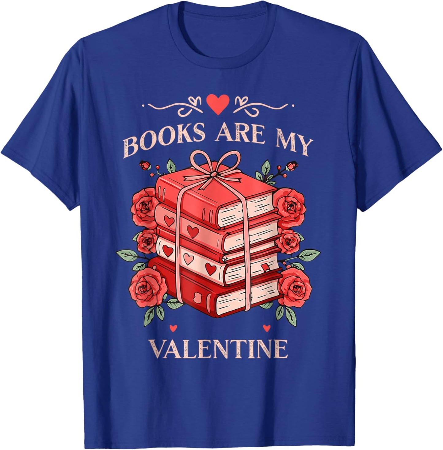 Books are My Valentine Book Lover Heart Matching Party T-Shirt - T-Shirt | Royal