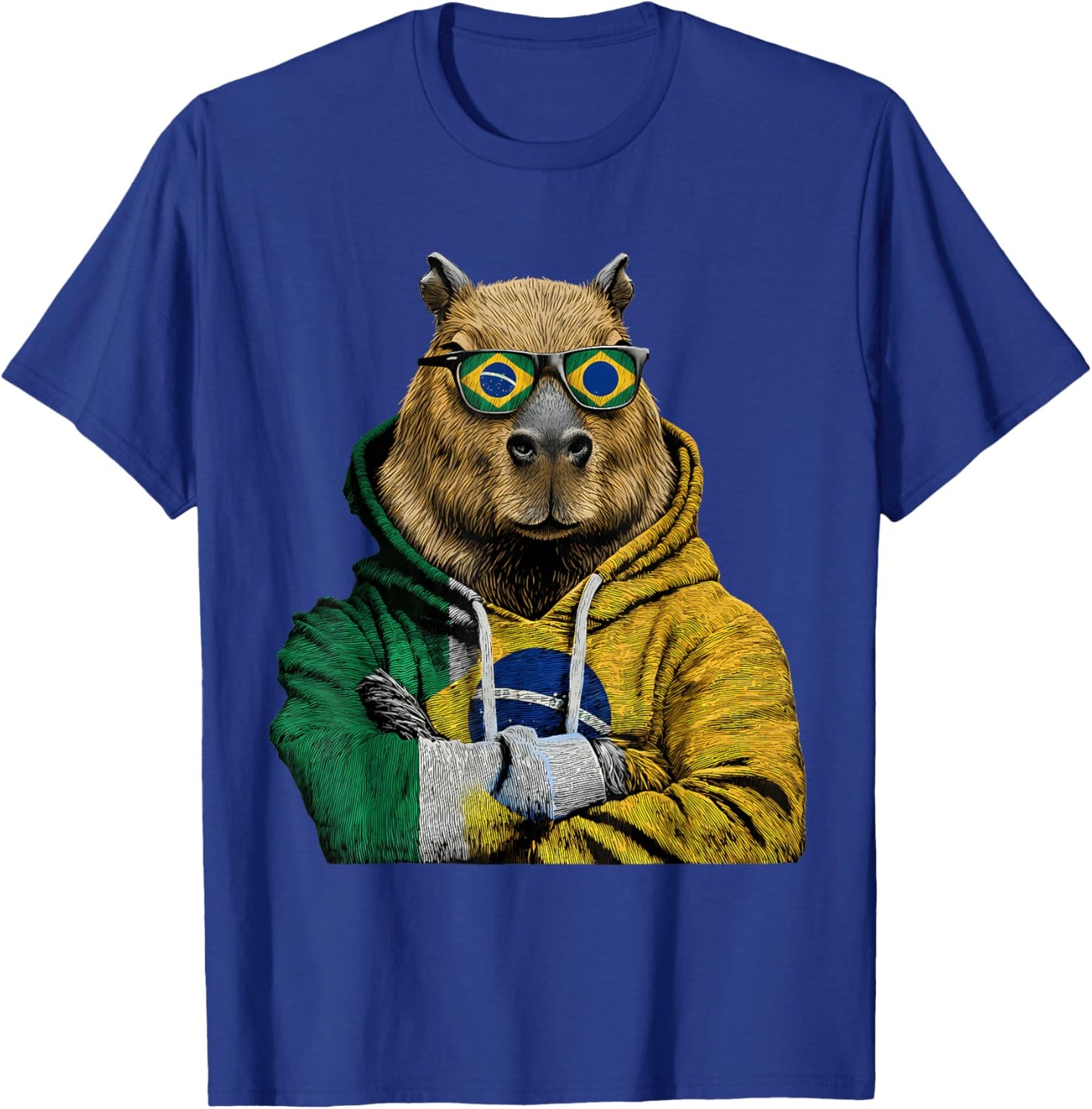 Brasil Flag Capybara Brazilian Pride Brasilian Roots Brazil T-Shirt - T-Shirt | Royal