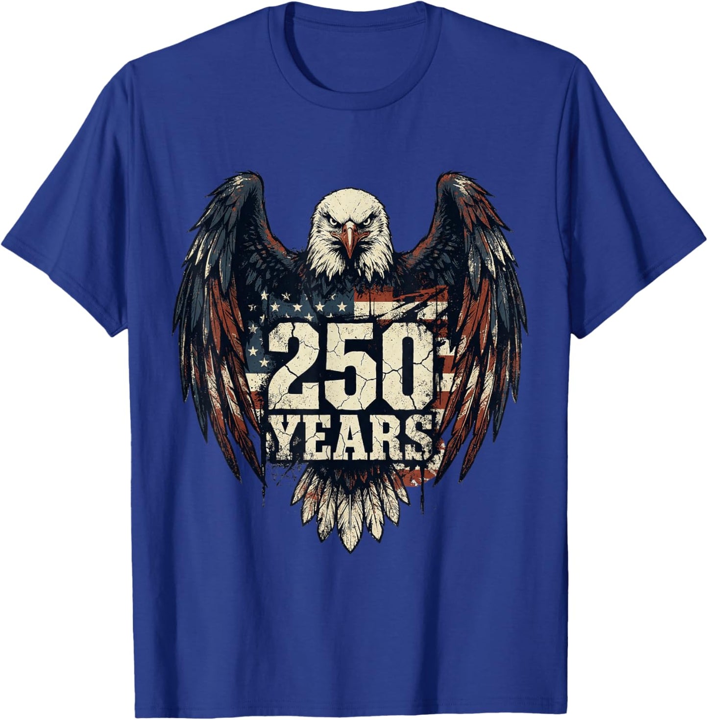250 Years Patriotic American Flag 1776-2026 T-Shirt - T-Shirt | Royal