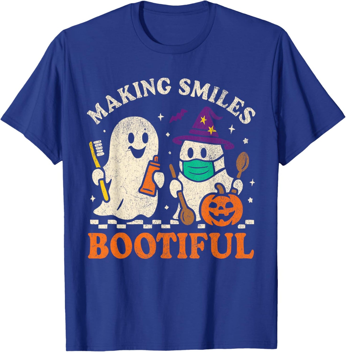Making Smiles Bootiful Halloween Dentist Dental Ghost T-Shirt - T-Shirt | Royal
