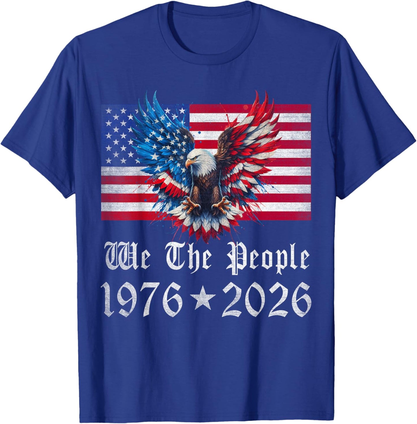 Patriotic Vintage American Flag We The People 1976 USA T-Shirt - T-Shirt | Royal