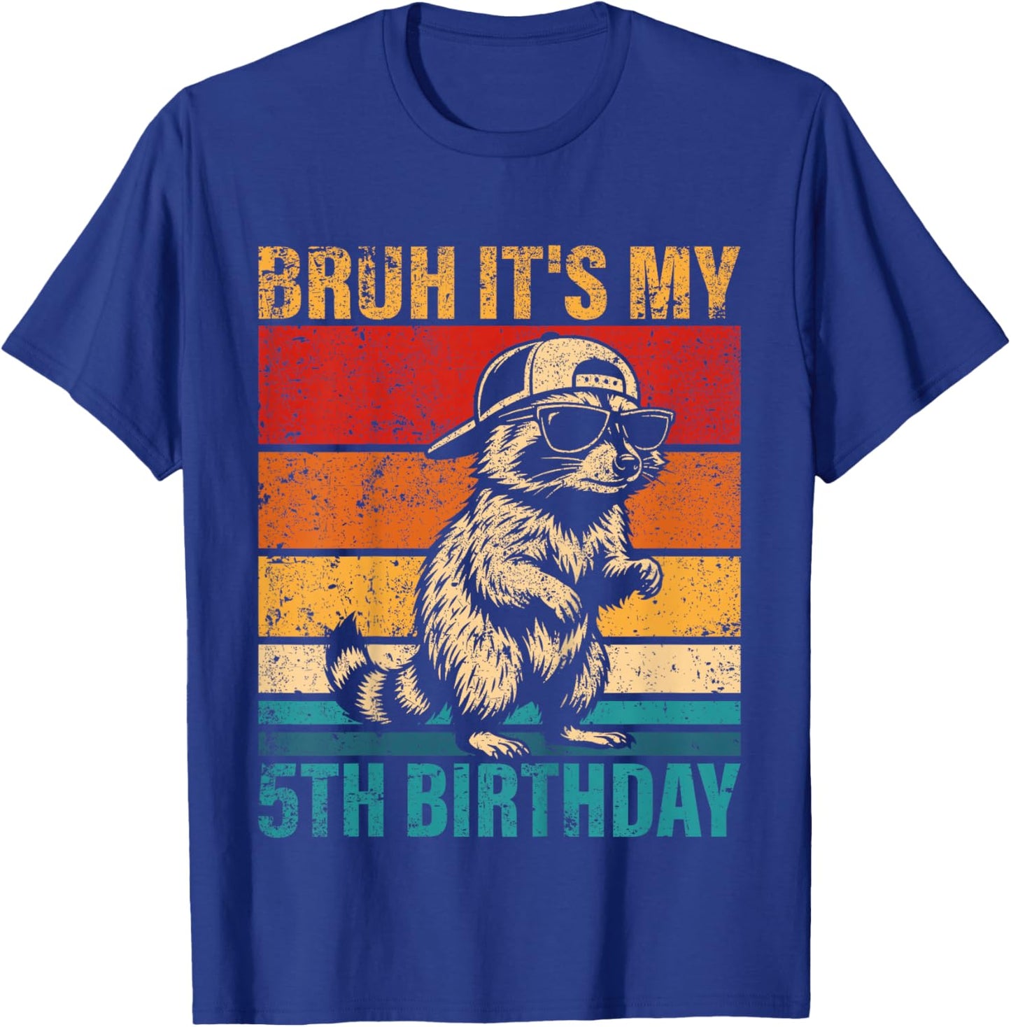 5 Year Old Birthday Raccoon Bruh It's My 5th Birthday T-Shirt - T-Shirt | Royal