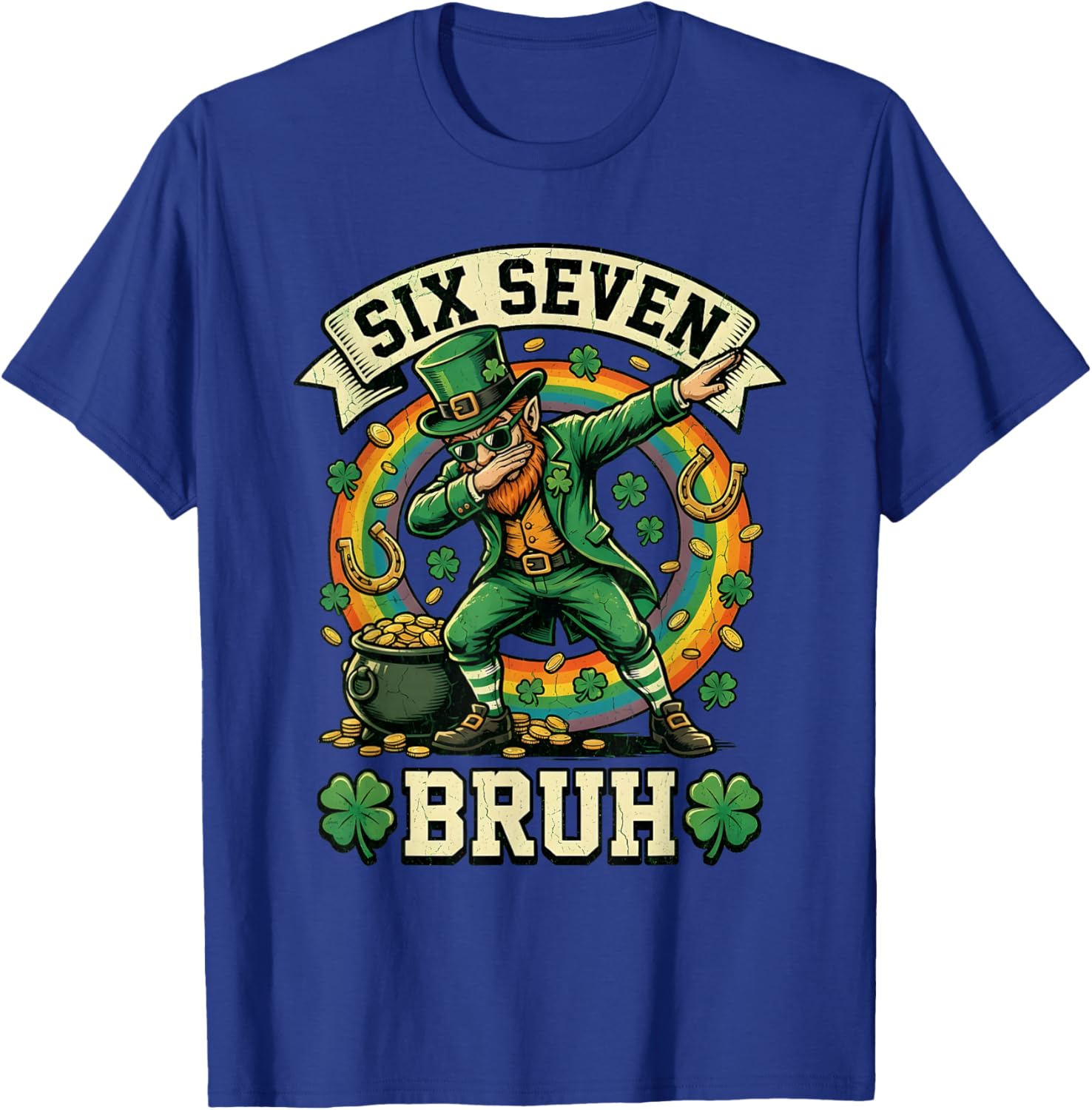 Bruh St Patricks Day Six Seven Kids Boys Men Women 67 Meme T-Shirt - T-Shirt | Royal