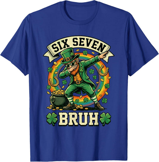 Bruh St Patricks Day Six Seven Kids Boys Men Women 67 Meme T-Shirt - T-Shirt | Royal
