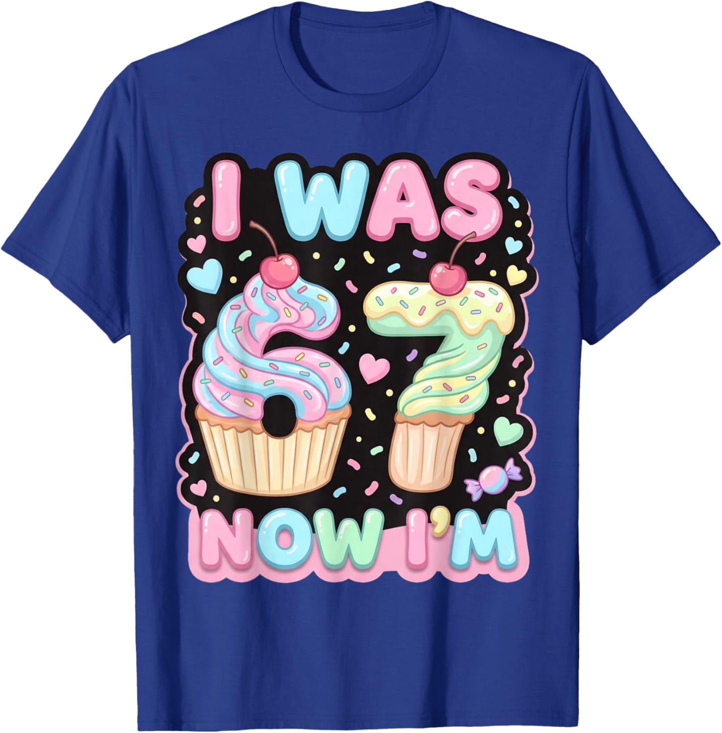 Six Seven Meme 7 Year Old Birthday Shirt was 6 Now I'm 7 T-Shirt - T-Shirt | Royal