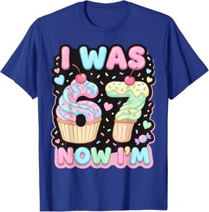 Six Seven Meme 7 Year Old Birthday Shirt was 6 Now I'm 7 T-Shirt - T-Shirt | Royal