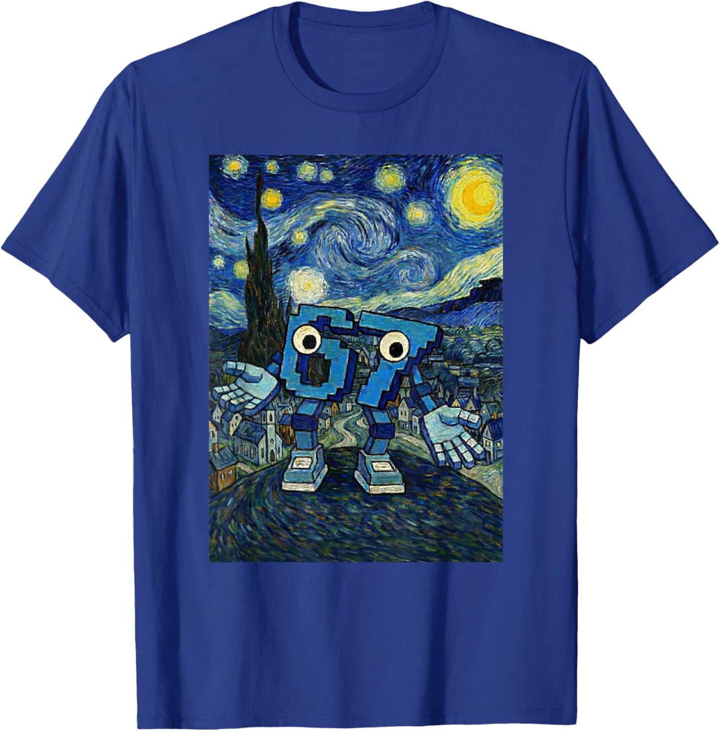 67 Six Seven 6-7 Starry Night Van Gogh Brainrot Slang Meme T-Shirt - T-Shirt | Royal