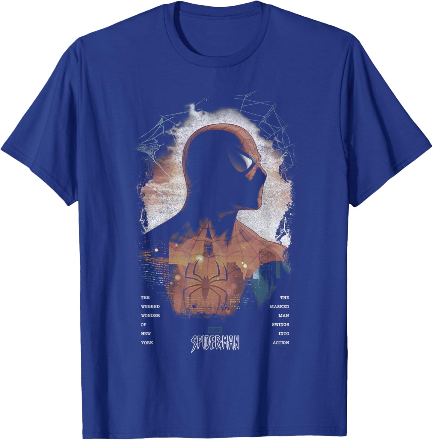 Marvel Comics Spider-Man Webbed Wonder of New York T-Shirt - T-Shirt | Royal