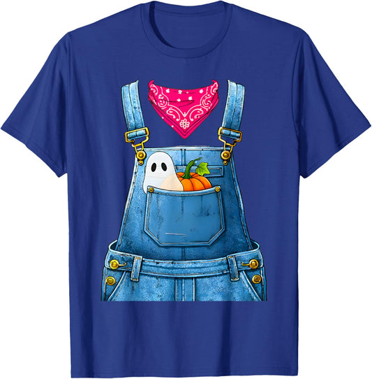 Halloween Overalls Farmer Costume and Adults T-Shirt - T-Shirt | Royal