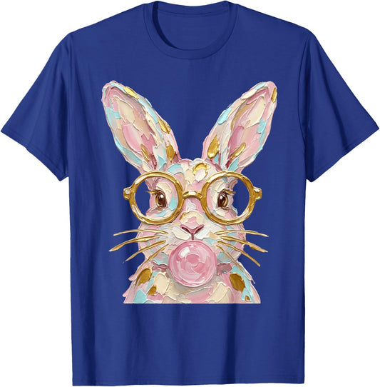 Cute Easter Bunny Rabbit Bubblegum Brushstroke Boy Girl Kid T-Shirt - T-Shirt | Royal