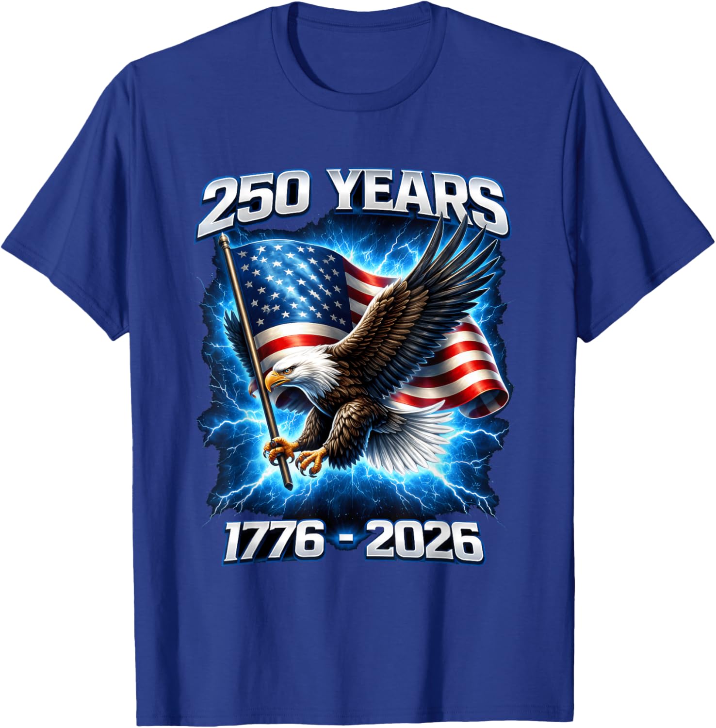 250 Years of American Freedom Eagle USA Flag 4th of July T-Shirt - T-Shirt | Royal