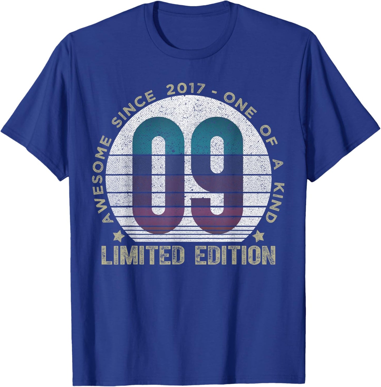 9 Year Old Gifts Vintage 2017 Limited Edition 9th Birthday T-Shirt - T-Shirt | Royal