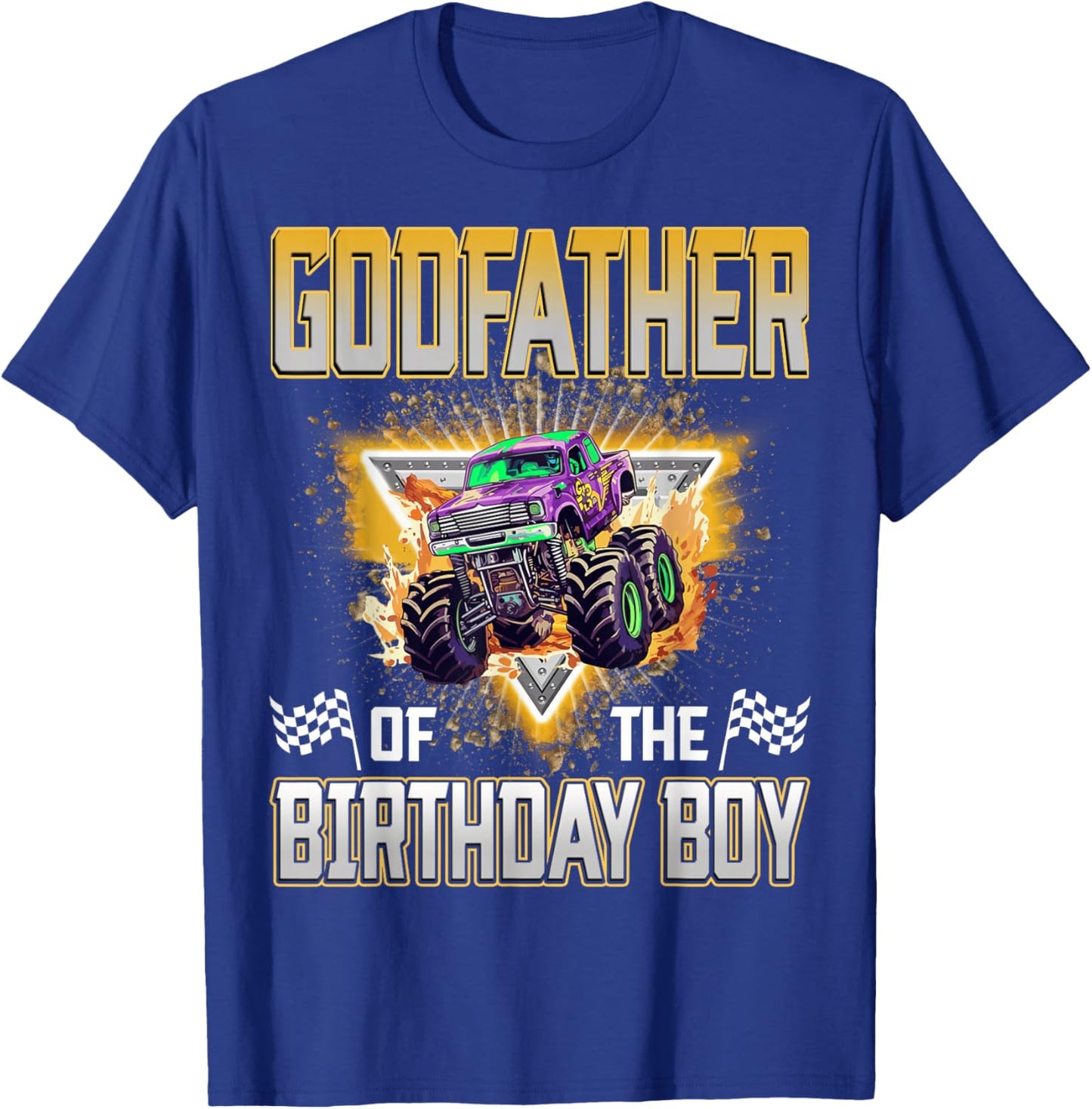 Godfather of The Birthday Boy Monster Truck Birthday Family T-Shirt - T-Shirt | Royal