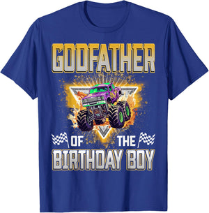 Godfather of The Birthday Boy Monster Truck Birthday Family T-Shirt - T-Shirt | Royal